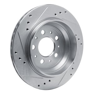 Volvo V70 Brake Rotor (1) - Rear Right - R1 Concepts - Drilled & Slotted - Silver - 2000